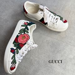 GUCCI エンブロイダリーエーススニーカーフラワー刺繍 35シェリー 