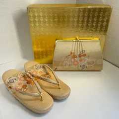 草履 バッグ セット ゴールド フラワー 花 箱有り 和装小物 セレモニー Y
