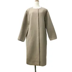 テチチ Te chichi コート ノーカラー 無地 ウール 長袖 フリー ベージュ