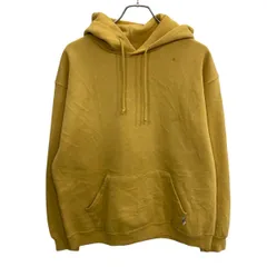 90s メキシコ製 RUSSELL ATHLETIC 無地スウェット パーカー L イエロー ラッセル アスレティック 90年代 フーディー 秋物 a803-6493