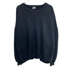 90s メキシコ製 RUSSELL ATHLETIC 無地スウェット トレーナー XXXXL ブラック ラッセルアスレティック 90年代 前Vガゼット 秋物 a803-6494