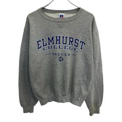 90s メキシコ製 RUSSELL ATHLETIC プリントスウェット トレーナー S グレー ラッセルアスレティック 90年代～ ガレッジ 秋物 a803-6498