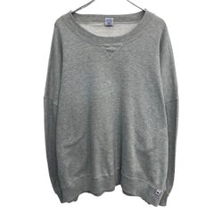 90s メキシコ製 RUSSELL ATHLETIC 無地スウェット トレーナー 3XL グレー ラッセルアスレティック 前Vガゼット 秋物 a803-6499