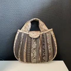 ハンドメイド　着物リメイク　パッチワークトートバッグ　92 大島紬