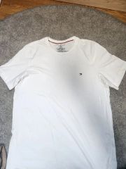 トミーヒルフィガー メンズ 白 半袖 Tシャツ - L