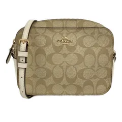 COACH(コーチ) ショルダーバッグ シグネチャー柄 91677 ベージュ×白 レザー