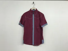 本物ビームスハートBEAMS HEARTコットンチェック柄半袖シャツメンズワークアメカジミリタリービジネススーツモードゴルフドレス赤レッドM