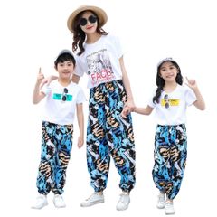 어른용 AF.블루 마블 벌레 요케 팬츠 키즈복 소년 소녀 여름 봄 속건 얇은 부모와 자식 코데 링크 코데 긴 바지 하의 릴렉스 팬츠 레이디스 미각 스트레치 얇은 한국 아이 옷