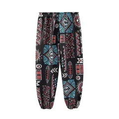 子供用 AI.ブラックエスニック 虫よけパンツ キッズ服 男の子 女の子 夏 春 速乾 薄手 親子コーデ リンクコーデ 長ズボン ボトムス リラックスパンツ レディース 美脚ストレッチ 薄い 韓国子供服