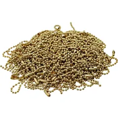 【数量限定】ZERONOWA ボールチェーン コネクター付き ハンドメイド アクセサリーパーツ 100個セット (ゴールド12㎝)