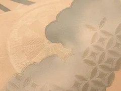 平和屋着物■上質な小紋　地紋起こし　片輪車七宝文　暈し染め　正絹　逸品　CABD3486ev