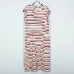 チャンピオン レディース エスニック 裏地なし ノースリーブ ロング丈ワンピース ベージュ M (HU40193)