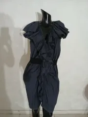 ランバンコレクション ベルト付き フリル ワンピース 44 55