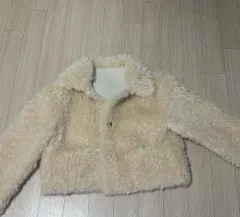 アイボリー ショート ファージャケット