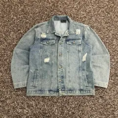 L ヴィンテージ ダメージ ディス デニムジャケット デニムジャケット