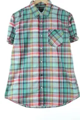 （ M ） Tommy Hilfiger(トミーヒルフィガー) 半袖シャツ シャツ チェック 緑 アメカジ- 1467F