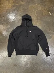 チャンピオン リバースウィーブ ブラック フーディー S