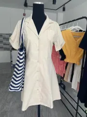 イベント中 - 3種 レディースシャツ用 ワンピース ウエスト紐 Aラインワンピース 麻ワンピース