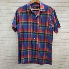 POLO RALPH LAUREN / ポロ ラルフローレン / マドラスチェック / 開襟シャツ / 古着 / 半袖シャツ / サイズM / ブルー / マルチカラー