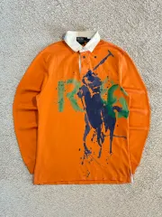 M 90's ポロラルフローレン ビックポニー ペインティング PK ラグビー 長袖 Tシャツ
