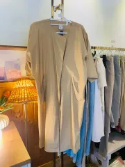 ベージュ ロング カーディガン型 コート