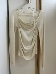 EGGKA アイボリー色 長袖ニット カーディガン