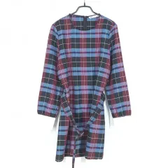 ZARA(ザラ) レディース 春 秋 ベルト 裏地なし ミニワンピース 赤 青 S ( HU40660 )