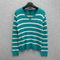 105 ポロ ローレン Ralph Lauren(ラルフローレン) メンズ Vネック ケーブル編み ショート ニット セーター