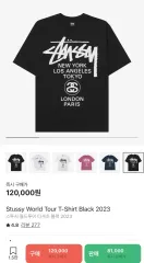 STUSSY(ステューシー) ワールドツアー 半袖Tシャツ ブラック