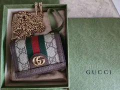 GUCCI(グッチ) オフィディア チェーン 二つ折り財布 (クロス可)