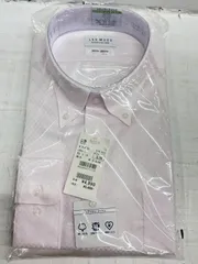 送料無料h13068 AOKI アオキ LES MUES ノンアイロンコットン シャツ ビジネス 長袖 ピンク 未使用品 メンズ