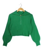 GRL ハーフジップ クロップド ニット 25092523