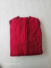 (衣類の片付け) Tommy Hilfiger(トミーヒルフィガー) 赤 ハーフジップ ニット 12 ／ 14