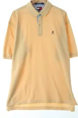 （ 2XL ー 3XL ） Tommy Hilfiger(トミーヒルフィガー) 半袖 カラー Tシャツ オーバーサイズ 黄色- 147C4