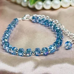 オーロラクリスタル　タンザナイト　ブレスレット　artificial シルバー