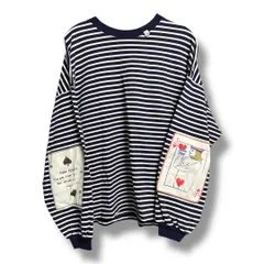 FISHS EDDY フィッシュエディ ロングスリーブTシャツ ロンT　ボーダー柄 ニコアンドコラボ トップス 刺繍ロゴ レディース サイズM　ネイビー×ホワイト 春 ゴーゴー古着マルイファミリー溝口店 2 No.K1680