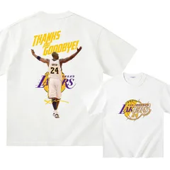 バスケットボール コービー・ブライアント シルエットプリント Tシャツ メンズ 半袖トレーニングウェア カジュアル ホワイト