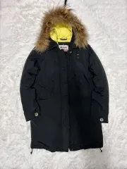 Blauer ブラック フード ファー ダウン コート