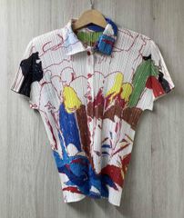 プリーツプリーズ イッセイミヤケ PLEATS PLEASE 半袖 柄 シャツ
