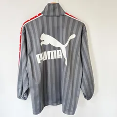 日本製◎(^w^)b PUMA プーマ トラックジャケット ジャージ バックプリント ビッグロゴ ポリエステル100% スポーツ 運動 トレーニング サッカー フットサル グレー メンズ サイズS-Mのサムネイル