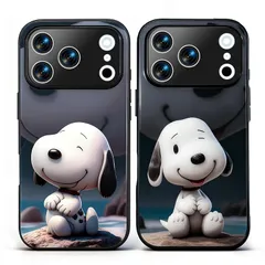 Mlxgnana 互換 スヌーピー iPhone16 用ケース 強化ガラス 全面カバー アイフォン 16 ケース 強化ガラス TPUバンパー 耐衝撃 レンズ保護【落下防止】薄型デザイン スマホケース Air/Pro/Pro Max/Plus/mini 対応 1