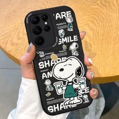 スヌーピー Galaxy S24 ケース スヌーピー スマホケース 人気 かわいい 薄型 超軽量 レンズ保護 耐衝撃 TPU バンパー ワイヤレス充電対応 指紋防止【全機種対応】 Galaxy S24 カバー 1