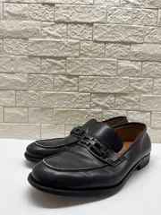 R00646｜FERRAGAMO｜フェラガモ｜ローファー｜ブラック｜メンズ26cm｜本革｜レザーシューズ｜無地｜Y2K｜90S｜古着｜USA古着｜アメカジ｜ヴィンテージ｜フォロー割｜今期トレンド｜イタリア製｜ドレス｜カジュアル｜定番