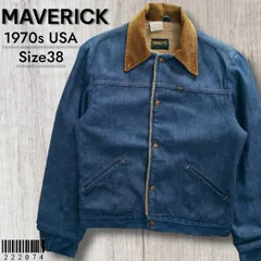 MAVERICKマーベリック■良品 1970s vintage USA製 3J07MJL ボア デニムジャケット 38 濃紺 Gジャン インディゴ ランチ トラッカージャケット Wrangler ラングラー 227MJL 同等品