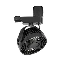 FSLIVING 送風機 植物用サーキュレーター ダクトレール式 ライティングレール用の送風機 ブラック本体 観葉植物 ペット用可 取付簡単 換気 空気循環 オフィス用 リビングルーム用 オシャレ 簡約 キッチン 角度調節可 工事不要 0