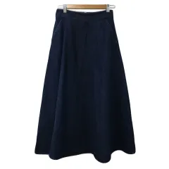 ナチュラルビューティーベーシック NATURAL BEAUTY BASIC スカート フレア ロング デニム 無地 M 紺 青 ネイビー ブルー