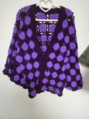 ウールモチーフ編みカーディガン