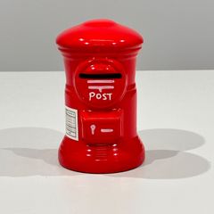 赤い郵便ポスト型貯金箱 陶器 昭和レトロ アンティーク - メルカリ