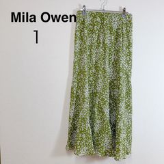 Mila Owen ミラオーウェン バイアス切替えプリントナロースカート ロングスカート マキシスカート フレアスカート 切替スカート 総柄スカート 花柄スカート モノトーンスカート きれいめカジュアル 大人カジュアル 上品 細見え 美シルエット 1