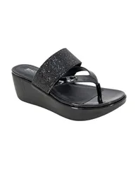 ケネスコール レディース シューズ サンダル Kenneth Cole Reaction Womens Pepea Cross Jewel Wedge Sandals Black Elastic ブラック